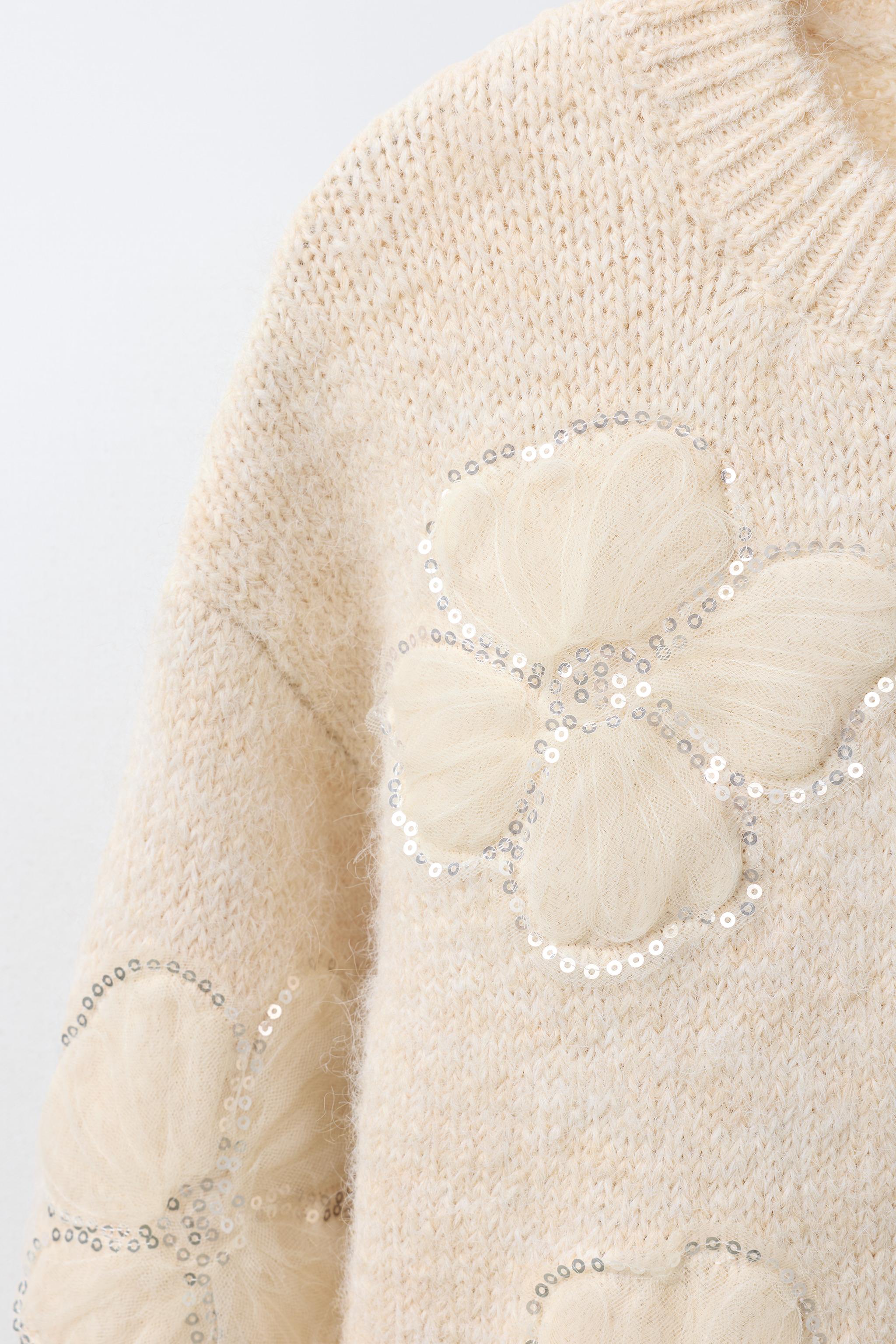 TULLE AND SEQUIN FLORAL KNIT JUMPER